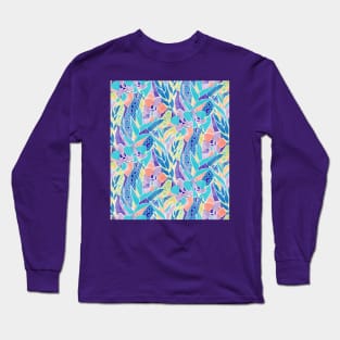 Purple Papercut Orchids Long Sleeve T-Shirt